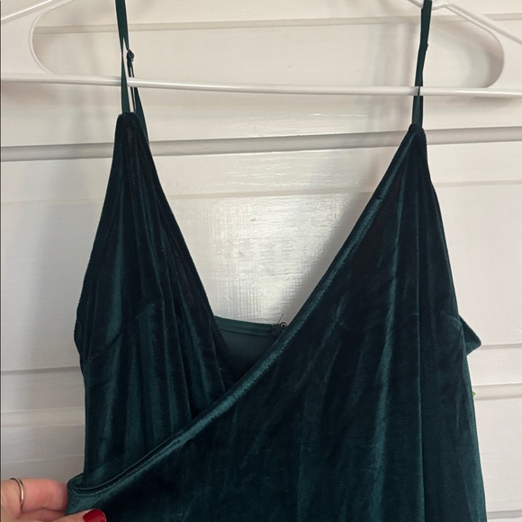 Lulu's Deep Green Velvet Maxi Dress - Picture 2 of 7